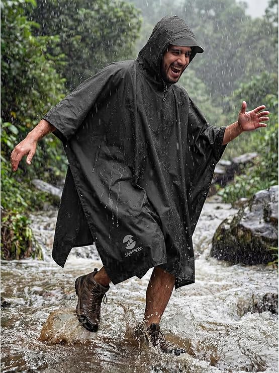 Poncho de lluvia con capucha, impermeable, para hombres, mujeres y adultos