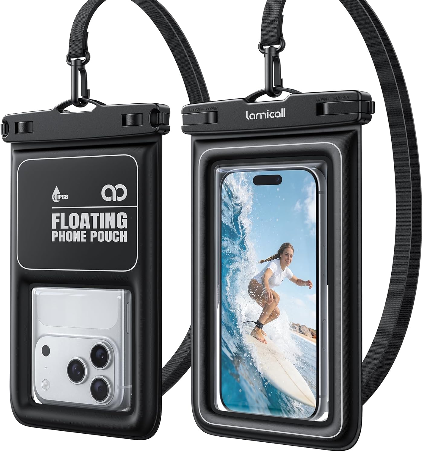 Funda flotante impermeable para teléfono, paquete de 2, a prueba de agua